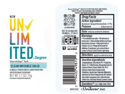 Unlimited By Degree Clean Ap Deo (Unlimited By Degree Clean Invisible Solid Antiperspirant Deodorant)
